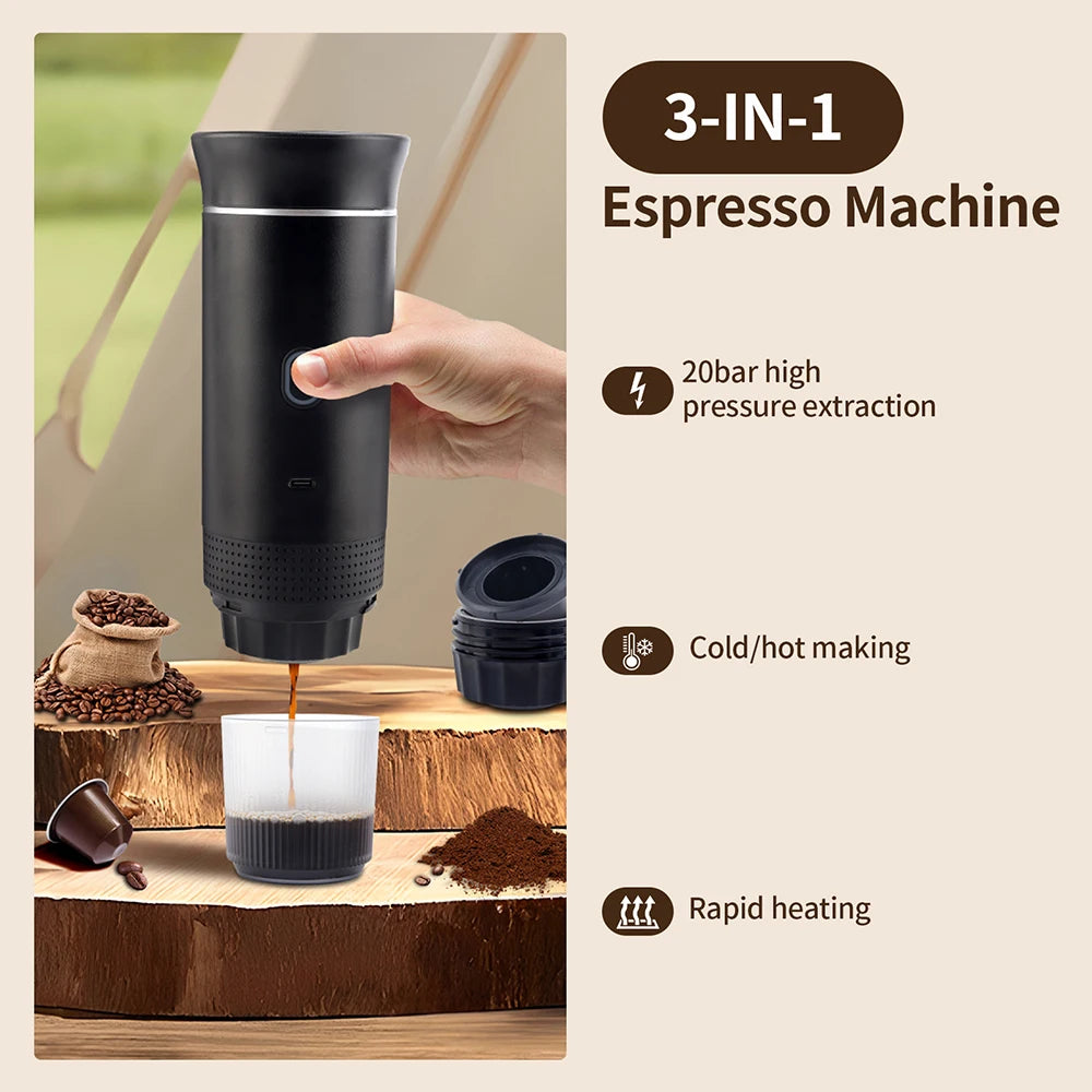3-in-1 Wireless Portable Espresso Machine
