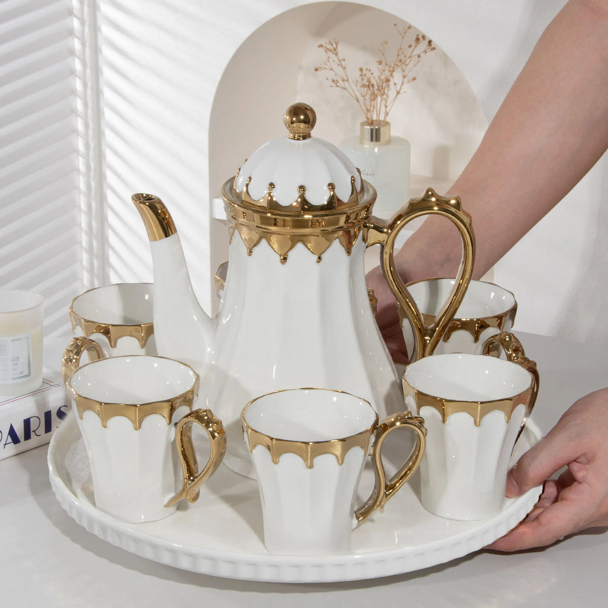 8-Piece Luxury Porcelain Tea Set